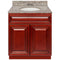 Cherry Bathroom Vanity 30", Burlywood Granite Top, Faucet LB3B BU314-30CH-3B