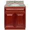 Cherry Bathroom Vanity 30", Burlywood Granite Top, Faucet LB5B BU314-30CH-5B