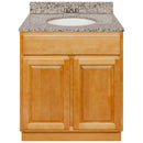 Brown Bathroom Vanity 30", Burlywood Granite Top, Faucet LB3B BU314-30RC-3B