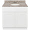 White Bathroom Vanity 36", Burlywood Granite Top, Faucet LB3B BU374-36AW-3B