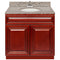 Cherry Bathroom Vanity 36", Burlywood Granite Top, Faucet LB5B BU374-36CH-5B