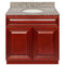 Cherry Bathroom Vanity 36", Burlywood Granite Top, Faucet LB4B BU378-36CH-4B