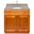 Brown Bathroom Vanity 36", Burlywood Granite Top, Faucet LB7B BU378-36NP-7B