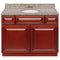 Cherry Bathroom Vanity 42", Burlywood Granite Top, Faucet LB3B BU434-42CH-3B