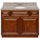 Brown Bathroom Vanity 42", Burlywood Granite Top, Faucet LB3B BU434-42GN-3B