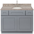 Cherry Bathroom Vanity 42", Burlywood Granite Top, Faucet LB7B BU438-42CG-7B