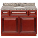 Cherry Bathroom Vanity 42", Burlywood Granite Top, Faucet LB4B BU438-42CH-4B