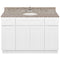 White Bathroom Vanity 48", Burlywood Granite Top, Faucet LB5B BU494-48AW-5B