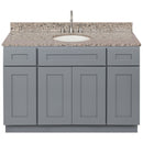 Cherry Bathroom Vanity 48", Burlywood Granite Top, Faucet LB7B BU498-48CG-7B