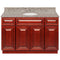 Cherry Bathroom Vanity 48", Burlywood Granite Top, Faucet LB4B BU498-48CH-4B