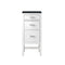 James Martin Addison 15" Base Cabinet with Drawers Glossy White with 3 cm Charcoal Soapstone Quartz Top E444-BC15-GW-3CSP