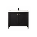 James Martin Britannia 39.5" Single Vanity Cabinet Black Onyx with White Glossy Resin Countertop E652-V39.5-BKO-WG