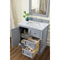 James Martin De Soto 36" Single Vanity Silver Gray with 3 cm Carrara Marble Top 825-V36-SL-3CAR