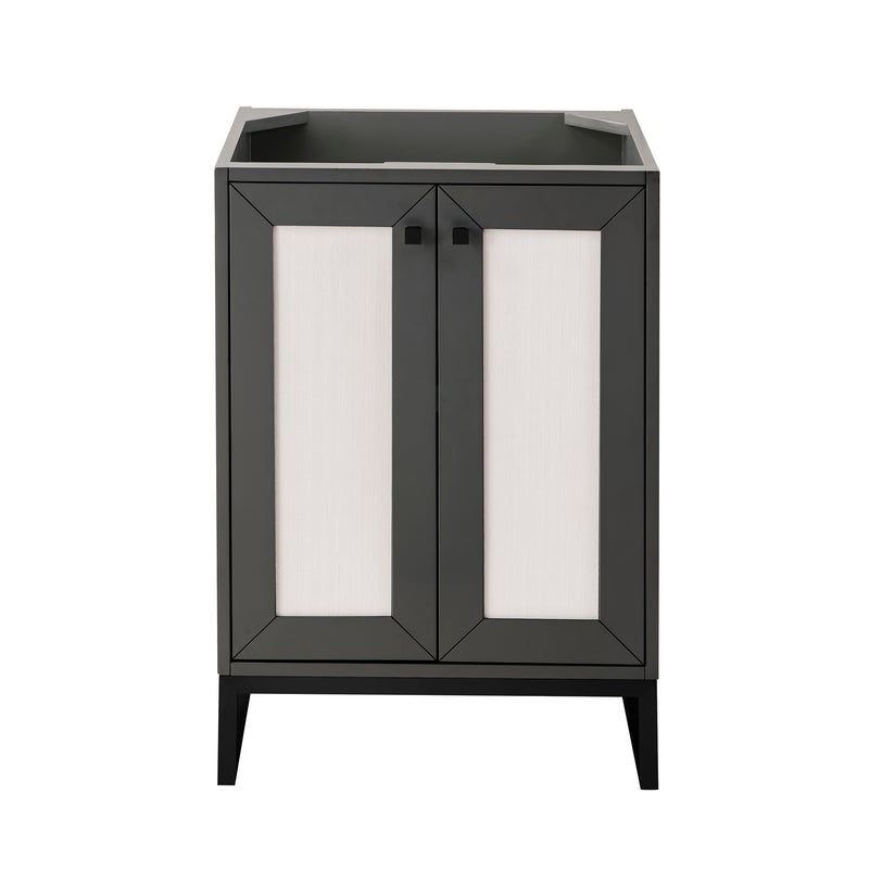 James Martin Chianti 24" Single Vanity Cabinet Mineral Gray Matte Black E303-V24-MG-MBK