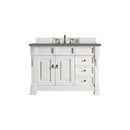 James Martin Brookfield 48" Bright White Single Vanity with 3 cm Cala Blue Quartz Top 147-V48-BW-3CBL