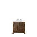 James Martin Brookfield 36" Country Oak Single Vanity with 3 cm Classic White Quartz Top 147-114-5576-3CLW