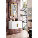 James Martin Columbia 31.5" Single Vanity Cabinet Glossy White with White Glossy Composite Countertop 388V31.5GWWG