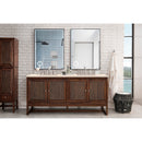 James Martin Athens 72" Double Vanity Cabinet Mid Century Acacia with 3 cm Eternal Marfil Top E645-V72-MCA-3EMR