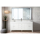 James Martin Linear 72" Single Vanity Glossy White with Glossy White Composite Top 210-V72S-GW-GW