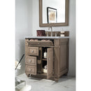 James Martin Bristol 30" Single Vanity Whitewashed Walnut with 3 cm Carrara Marble Top 157-V30-WW-3CAR