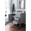 James Martin Palisades 36" Single Vanity Silver Gray with 3 cm Carrara Marble Top 527-V36-SL-3CAR