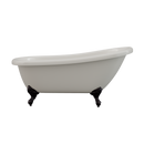 Cambridge Plumbing Acrylic Slipper Bathtub 61"x28" No Faucet Drillings and BRZ Feet