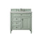 James Martin Brittany 36" Sage Green Single Vanity with 3 cm Classic White Quartz Top 650-V36-SGR-3CLW