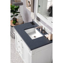 James Martin Bristol 36" Single Vanity Bright White with 3 cm Charcoal Soapstone Quartz Top 157-V36-BW-3CSP