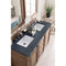 James Martin Bristol 60" Double Vanity Whitewashed Walnut with 3 cm Charcoal Soapstone Quartz Top 157-V60D-WW-3CSP