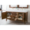 James Martin Linear 59" Double Vanity Mid Century Walnut with Glossy White Composite Top 210-V59D-WLT-GW