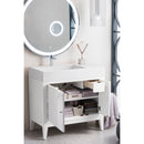 James Martin Linear 36" Single Vanity Glossy White with Glossy White Composite Top 210-V36-GW-GW