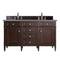 James Martin Brittany 60" Burnished Mahogany Double Vanity with 3 cm Grey Expo Quartz Top 650-V60D-BNM-3GEX