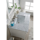 James Martin Brittany 30" Single Vanity Bright White with 3 cm Carrara Marble Top 650-V30-BW-3CAR