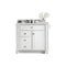 James Martin Bristol 36" Single Vanity Bright White with 3 cm Ethereal Noctis Quartz Top 157-V36-BW-3ENC