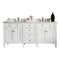 James Martin Brittany 72" Bright White Double Vanity with 3 cm Eternal Jasmine Pearl Quartz Top 650-V72-BW-3EJP