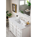 James Martin Bristol 48" Single Vanity Bright White with 3 cm Eternal Jasmine Pearl Quartz Top 157-V48-BW-3EJP