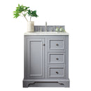 James Martin De Soto 30" Single Vanity Silver Gray with 3 cm Arctic Fall Solid Surface Top 825-V30-SL-3AF