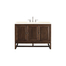 James Martin Athens 48" Single Vanity Cabinet Mid Century Acacia with 3 cm Eternal Marfil Top E645-V48-MCA-3EMR