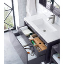 James Martin Milan 35.4" Single Vanity Cabinet Modern Gray Glossy with Glossy White Composite Top 801V35.4MGGGW