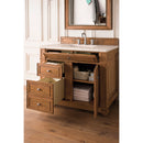 James Martin Bristol 36" Single Vanity Saddle Brown with 3 cm Eternal Marfil Quartz Top 157-V36-SBR-3EMR