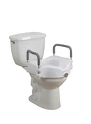 Drive Medical Elevated Raised Toilet Seat with Removable Padded Arms, Standard Seat
