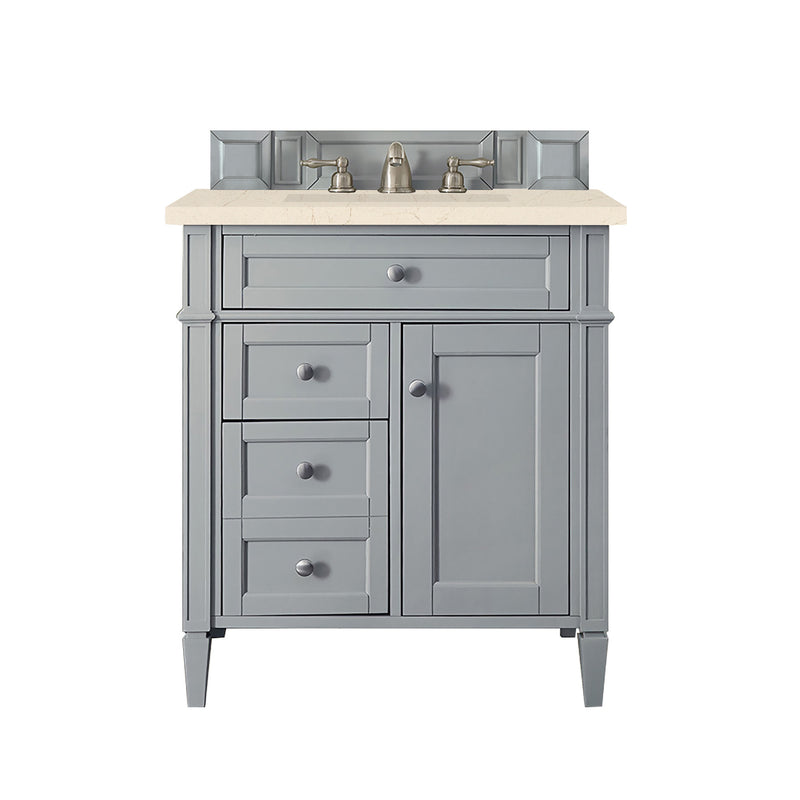 James Martin Brittany 30" Single Vanity Urban Gray with 3 cm Eternal Marfil Quartz Top 650-V30-UGR-3EMR