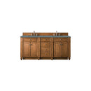 James Martin Bristol 72" Double Vanity Saddle Brown with 3 cm Cala Blue Quartz Top 157-V72-SBR-3CBL