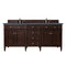 James Martin Brittany 72" Burnished Mahogany Double Vanity with 3 cm Charcoal Soapstone Quartz Top 650-V72-BNM-3CSP