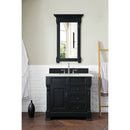 James Martin Brookfield 36" Antique Black Single Vanity with 3 cm Eternal Jasmine Pearl Quartz Top 147-114-5536-3EJP