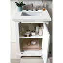 James Martin Providence 26" Single Vanity Cabinet Bright White with 3 cm Ethereal Noctis Quartz Top 238-105-V26-BW-3ENC