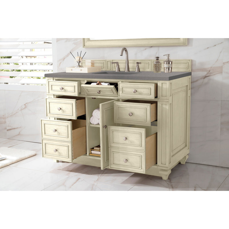 James Martin Bristol 48" Single Vanity Vintage Vanilla with 3 cm Gray Expo Quartz Top 157-V48-VV-3GEX