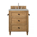 James Martin Copper Cove 26" Single Vanity Cabinet Driftwood Patina with 3 cm Eternal Serena Quartz Top 300-V26-DRP-3ESR