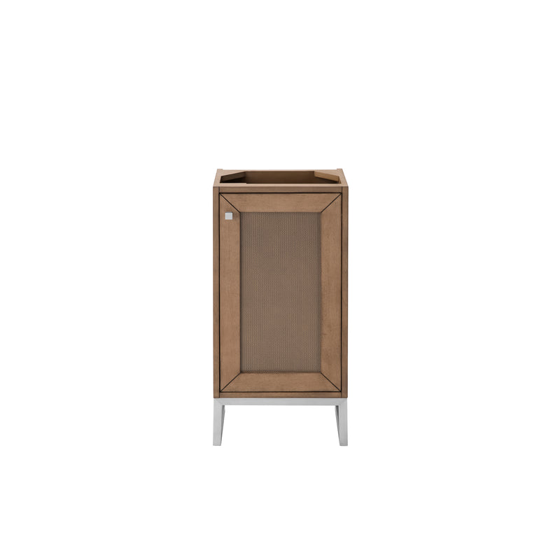 James Martin Chianti 16" Single Vanity Cabinet Whitewashed Walnut Brushed Nickel E303-V16-WW-BNK