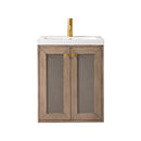 James Martin Chianti 20" Single Vanity Cabinet Whitewashed Walnut with White Glossy Composite Countertop E303V20WWWG